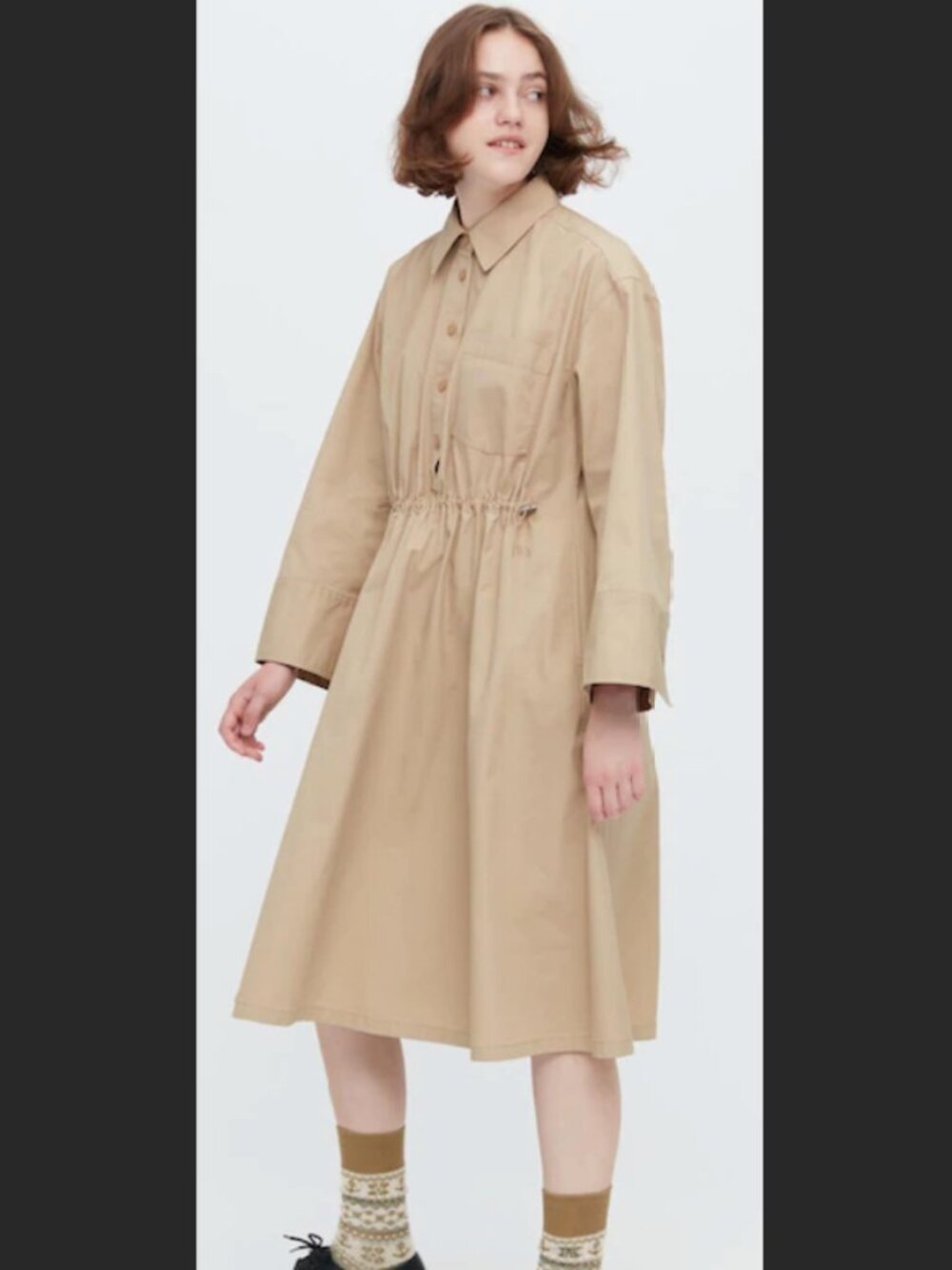 Gathered cotton dress